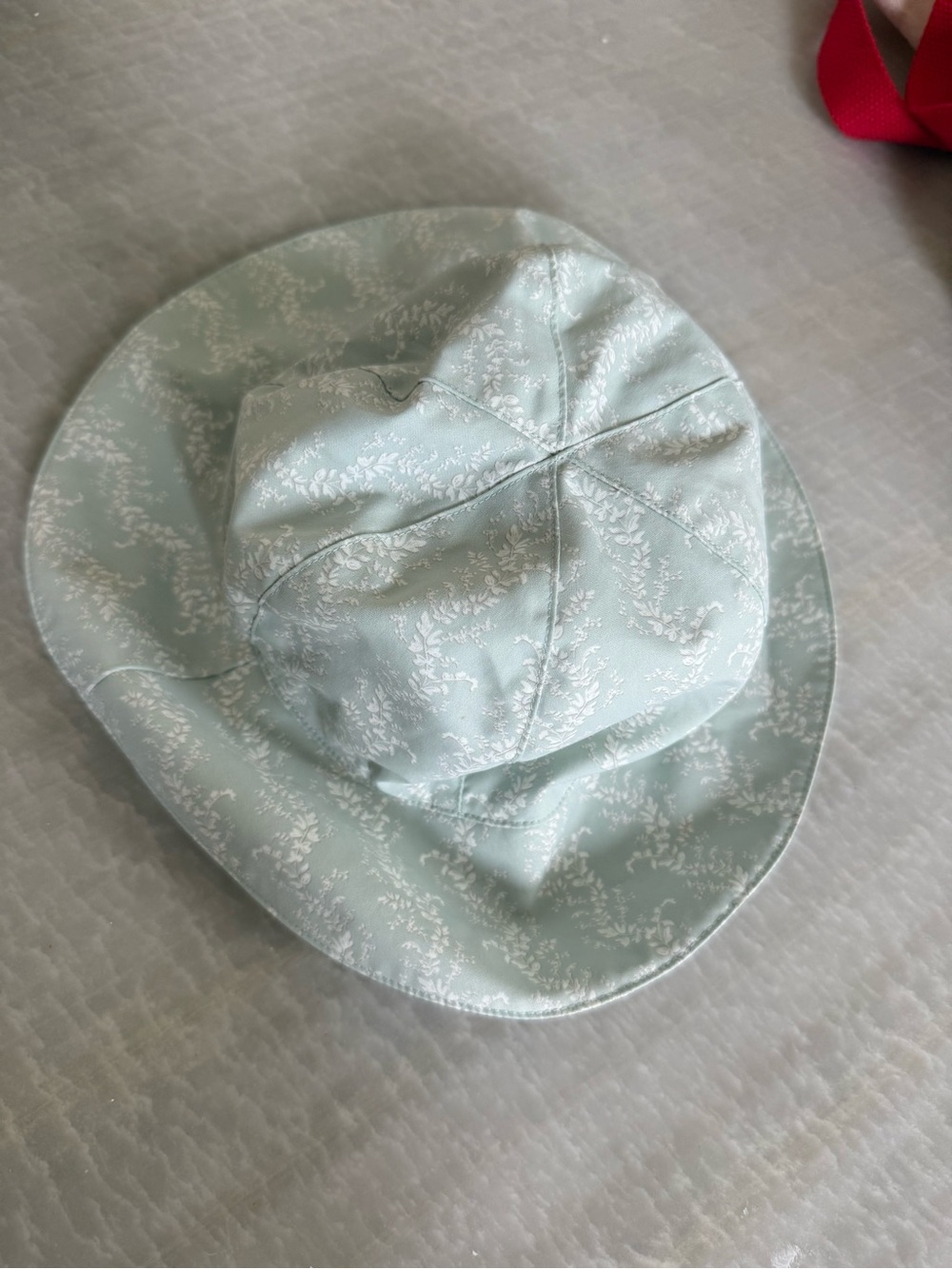Kids Mint Floral Sun Bucket Hat